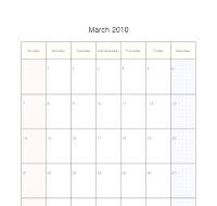 3월 March 2010달력 3월 March 2010달력